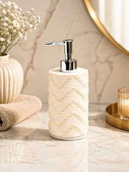 Voncasa - 360Ml Off White Polyresin Soap Dispenser