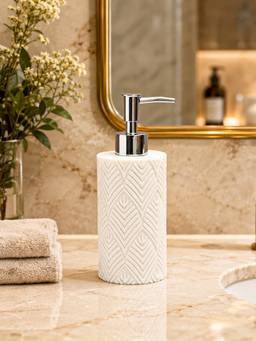 Voncasa - 240Ml White Polyresin Soap Dispenser