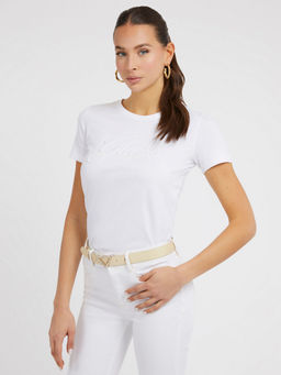 Guess - Women White Round Neck T-Shirt