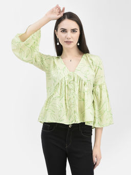 CRIMSOUNE CLUB - Women Printed Green Top