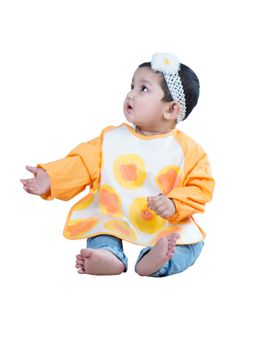 Little Hip Boutique - Waterproof Full Sleeves Bib - Orange