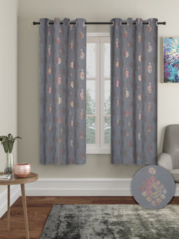 Cortina - Grey Blackout Foil Curtains (Pack of 2)