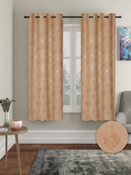 Cortina - Light Brown Blackout Foil Curtains (Pack of 2)