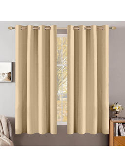 Cortina - Beige Plain Blackout Curtains (Pack of 2)