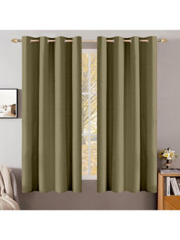 Cortina - Green Plain Blackout Curtains (Pack of 2)