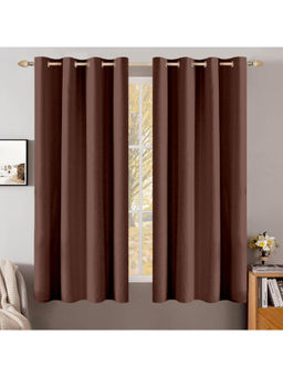 Cortina - Brown Plain Blackout Curtains (Pack of 2)