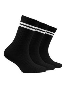 Footprints - Black Oduor Free Organic Cotton Bamboo Kids Ribbed Socks-Pack Of 3
