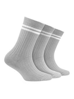 Footprints - Grey Oduor Free Organic Cotton Bamboo Kids Ribbed Socks-Pack Of 3