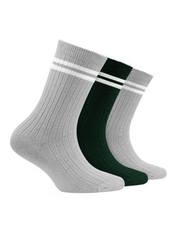 Footprints - Multi-Color Oduor Free Organic Cotton Bamboo Kids Ribbed Socks-Pack Of 3