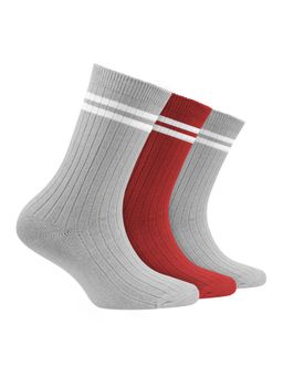 Footprints - Multi-Color Oduor Free Organic Cotton Bamboo Kids Ribbed Socks-Pack Of 3