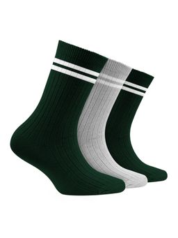 Footprints - Multi-Color Oduor Free Organic Cotton Bamboo Kids Ribbed Socks-Pack Of 3