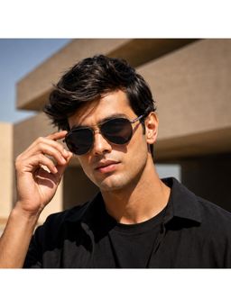 ROYAL SON - Black Polarized Aviator Sunglasses
