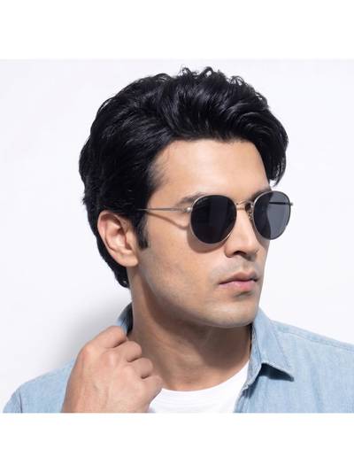 Unisex Women Round Sunglasses Black Lens -RS0013RD