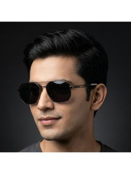 ROYAL SON - Retro Plastic Black Frame Black Lens Square Full Rim Sunglasses- Sg-Rs9090-C1 (58)