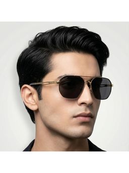 ROYAL SON - Retro Injected Grey Frame Black Lens Square Full Rim Sunglasses- Sg-Rs9090-C2 (58)