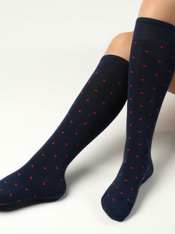 Theater - Women Navy Blue Rose Socks