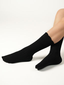 Theater - Women Black Plain Socks