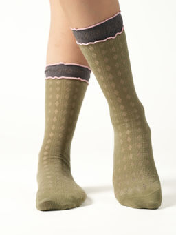 Theater - Women Plain Green Socks