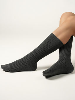 Theater - Women Grey Plain Socks