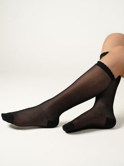 Theater - Women Black Sheer Glitter Socks