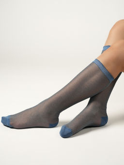 Theater - Women Blue Sheer Glitter Socks