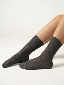 Theater - Women Grey Knit Socks