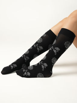 Theater - Women Black Floral Socks