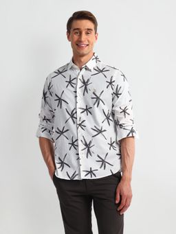 U.S. Polo Assn. Denim Co. - Printed Floral White Long Sleeves Spread Collar Shirt