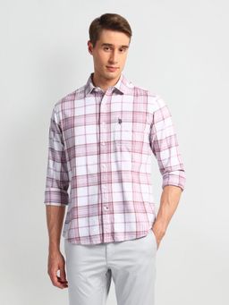 U.S. Polo Assn. Denim Co. - Pink Long Sleeves Spread Collar Checks Shirt
