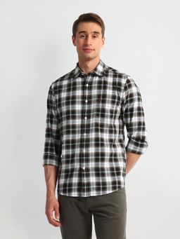 U.S. Polo Assn. Denim Co. - Checkered Black Long Sleeves Spread Collar Shirt