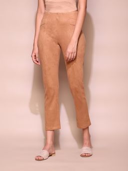 Label Ritu Kumar - Tan Sand Solid Treggings