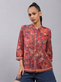 Label Ritu Kumar - Red Printed Shirt