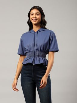 Label Ritu Kumar - Denim Blue Solid Top