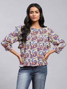 Label Ritu Kumar - Multicoloured Botanic Print Top