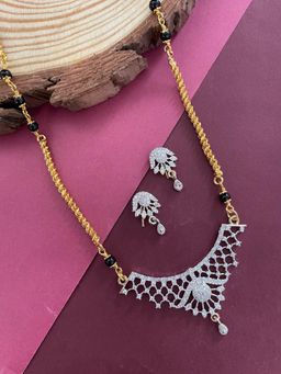 Digital Dress Room - Ad Pendant Long Mangalsutra and Earrings (26 Inch)