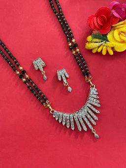 Digital Dress Room - Gold Plated Short Mangalsutra and Earrings (32 Inch)