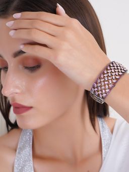 Adwitiya - Silver Plated Ad Bracelet Kada