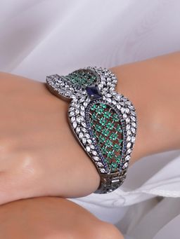 Adwitiya - Cubic Zirconia Silver Plated Bracelet