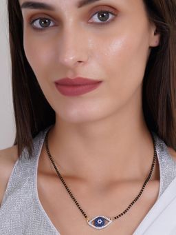 Adwitiya - Gold Plated Contemporary Turkish Evil Eye Mangalsutra Necklace