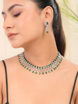 Silvermerc Designs - American Diamond Jewellery Set