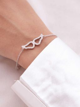STERLYN - Angel Stone Wings Silver Bracelet