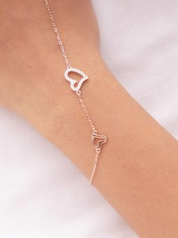 STERLYN - Rose Gold Dual Heart Bracelet