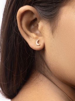 STERLYN - Crescent Moon Stud