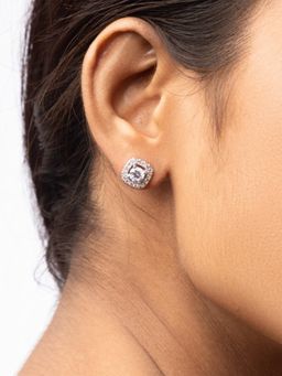 STERLYN - Solitaires Halo Earring