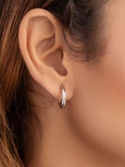 STERLYN - Silver Tube Hoop Earrings
