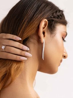 STERLYN - Night Star Cz Diamonds Danglers