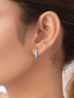 STERLYN - Playful Aqua Blue Huggies Earrings