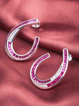 STERLYN - Add A Dash Of Whimsy with Our Blushing Horseshoe Crystals Earrings