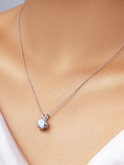 STERLYN - Classic Silver Solitaire Pendant