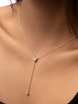 STERLYN - Solitaire Drop Necklace
